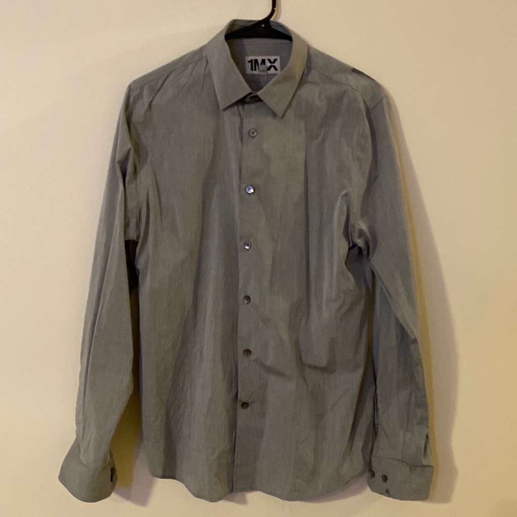 Gray Long Sleeve Button Down